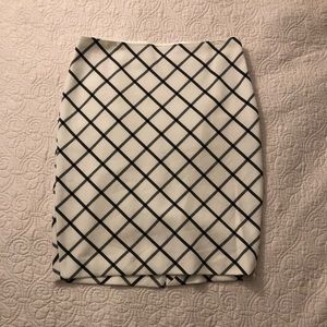 The Limited White skirt with black lines, size 12